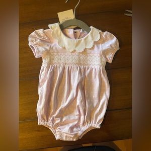 Nellapima pink polka dot smocked bubble